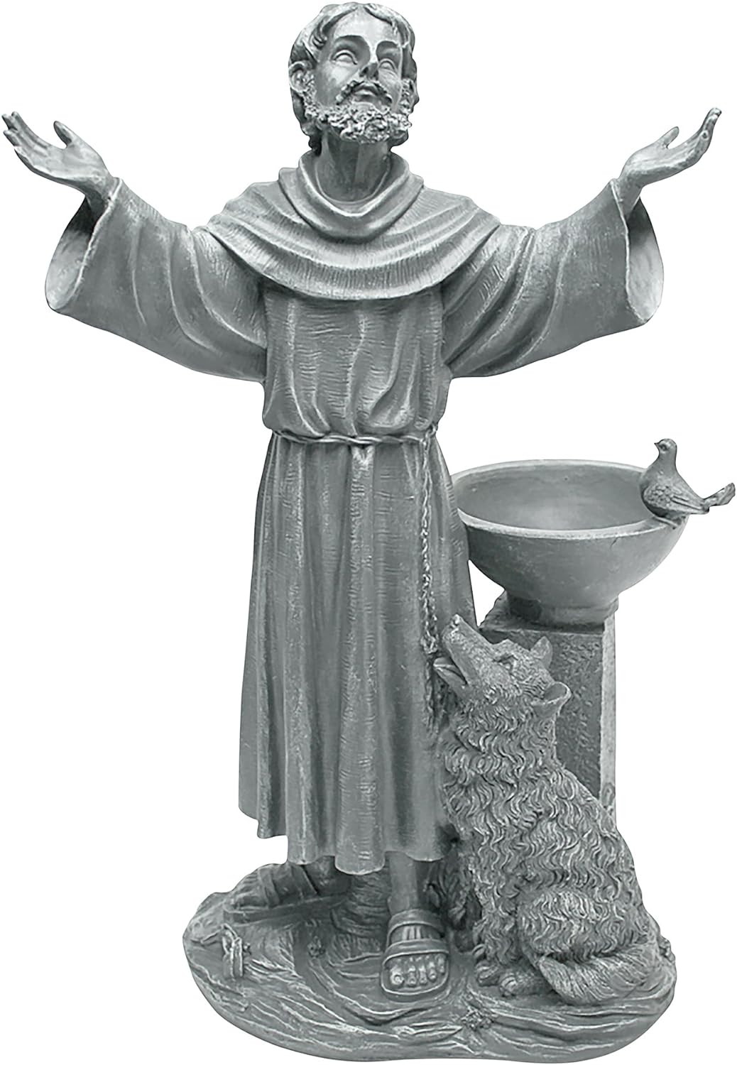 Hurry! Grab Your Design Toscano JE14106 St. Francis' Blessing Religious Garden Decor Statue with Bird Bath Bird Feeder