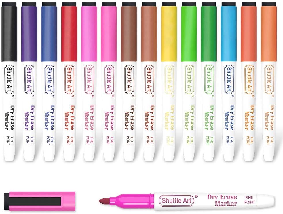 Unlock Savings - Shuttle Art Dry Erase Markers, 15 Colors Magnetic Whiteboard Markers
