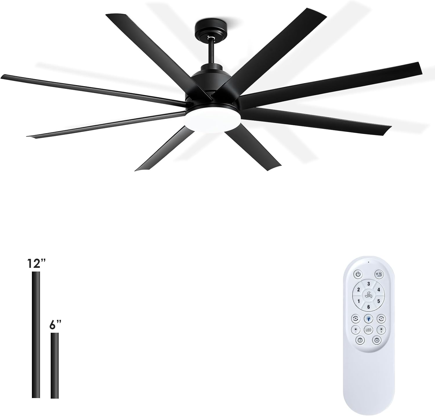 Act Fast! Exclusive Offers for You - Kayleik 72 Inch Industrial Ceiling Fan - Black Big Ceiling Fan with Light - Save Big on Your Purchase - Limited Stock