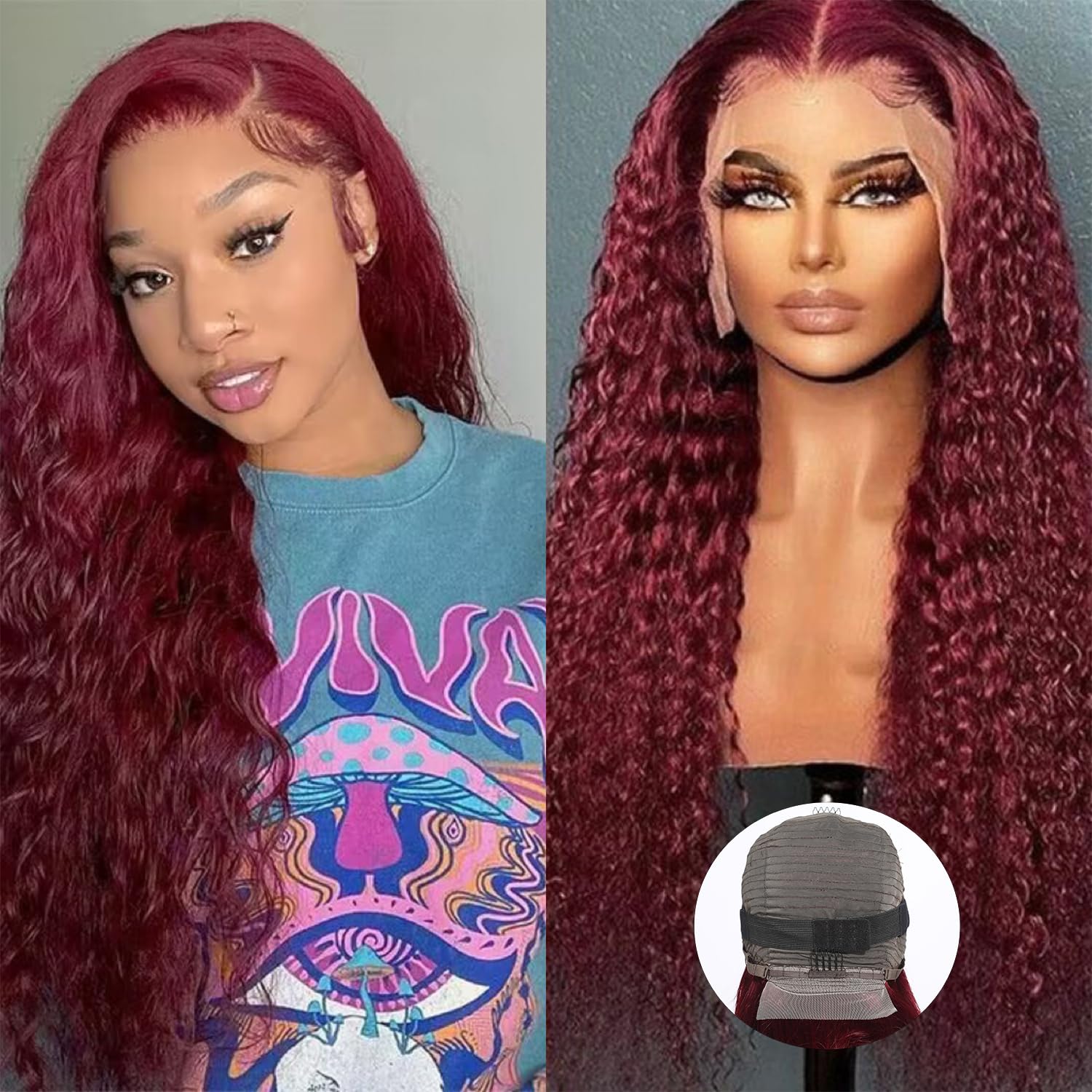 Act Fast! DULTEV Burgundy Lace Front Wigs 28 Inch...