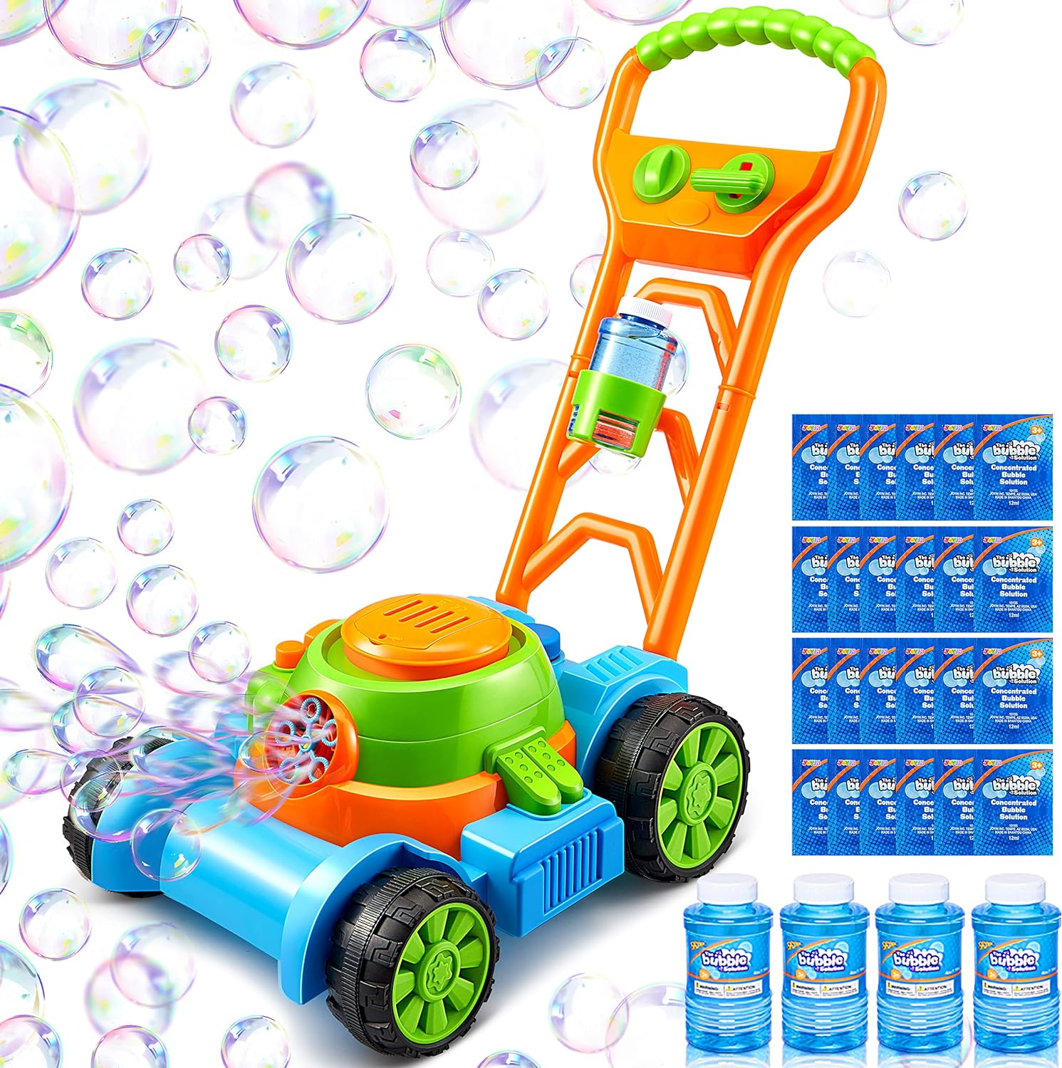 Act Fast! Sloosh Bubble Lawn Mower Toddler Toys - Kids Toys Bubble Machine Summer Outdoor Toys Games