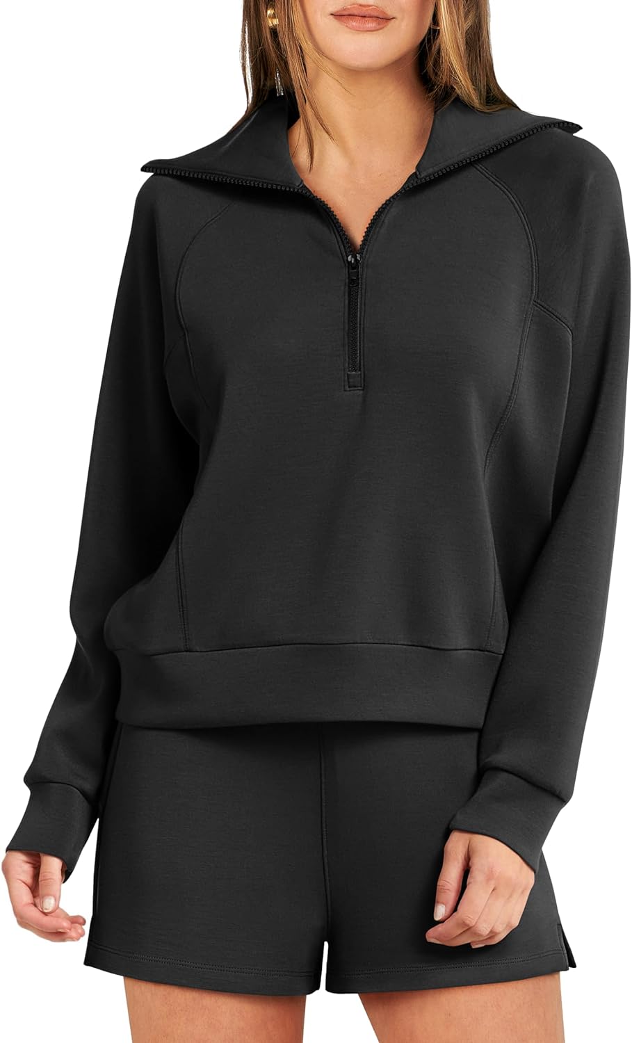 Save Big on Your Purchase! ANRABESS Womens 2 Piece Outfits Oversized Half Zip Sweat Suits Short Sets - Up to 50% Off!