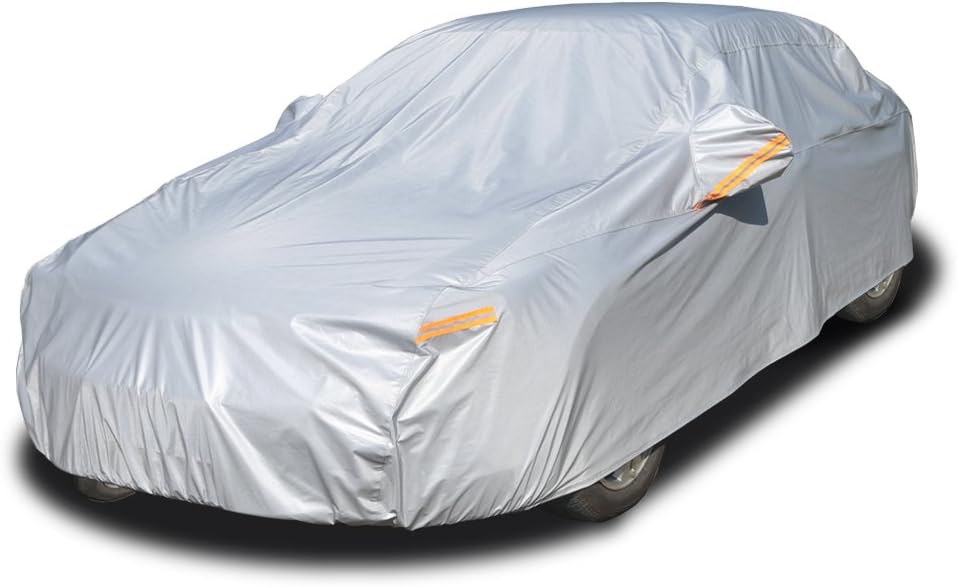 Kayme 6 Layers Car Cover Custom Fit for Honda Civic Hatchback (1995-2021) Waterproof All Weather for Automobiles, Outdoor Full Cover Rain Sun UV Protection.Silver Custom Fit Honda Civic Hatchback LM-Silver