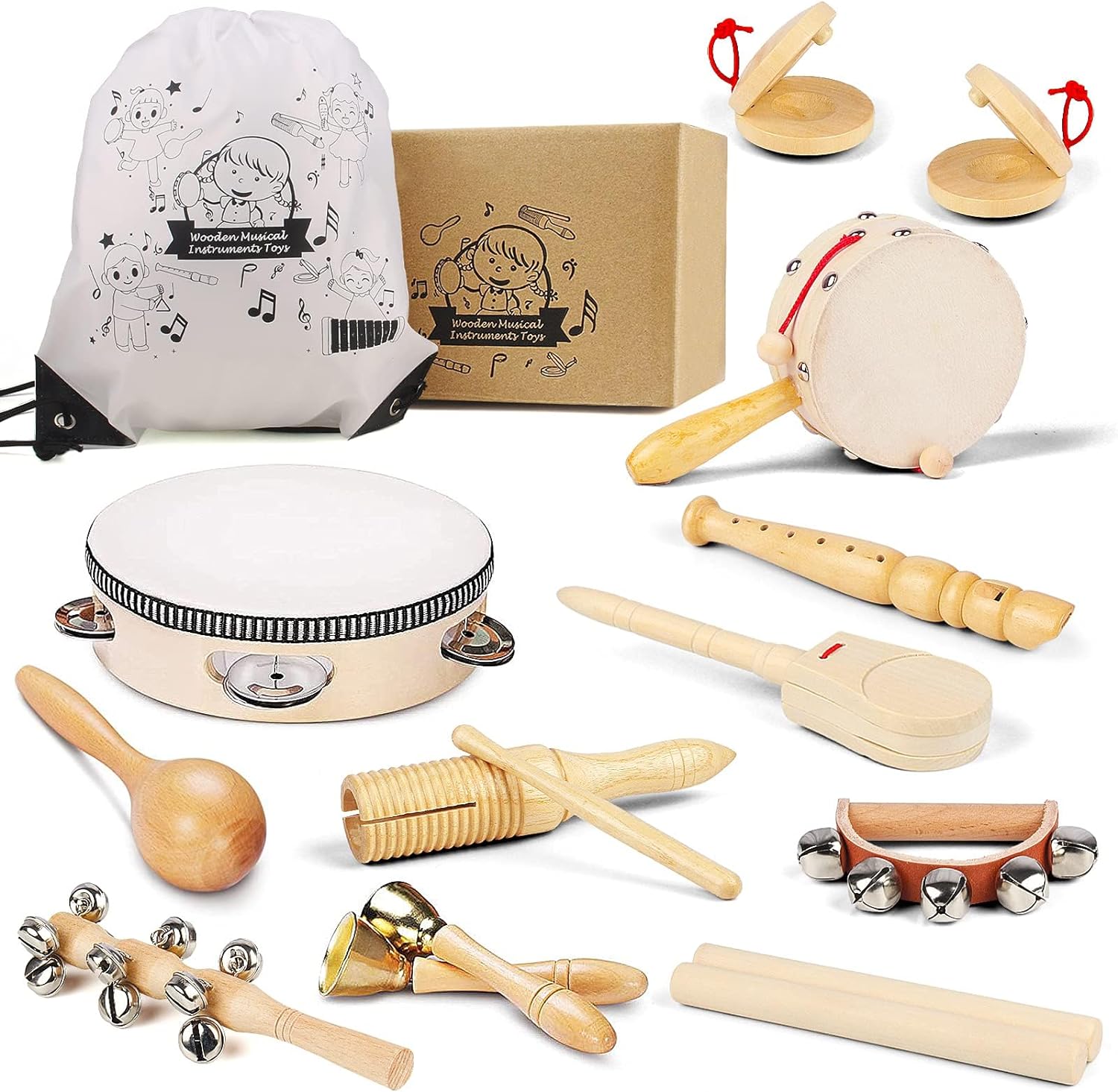 Limited-Time Specials! Chriffer Kids Musical Instruments Toys, Percussion Instruments Set with Storage Bag, Preschool Educational Music Toys for Boys Girls. Up to 23% Off!