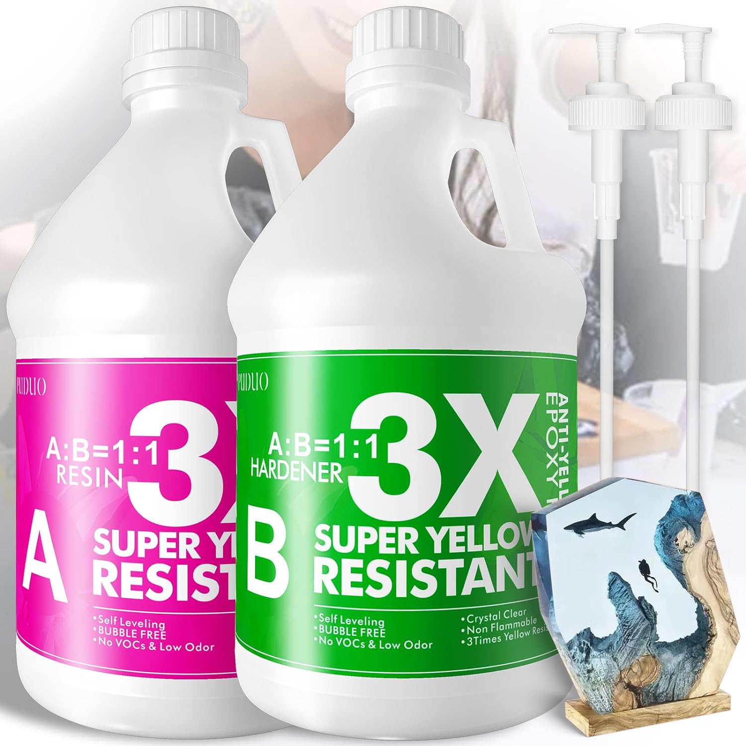 Limited Time Offer! PUDUO Epoxy Resin 1 Gallon Kit...