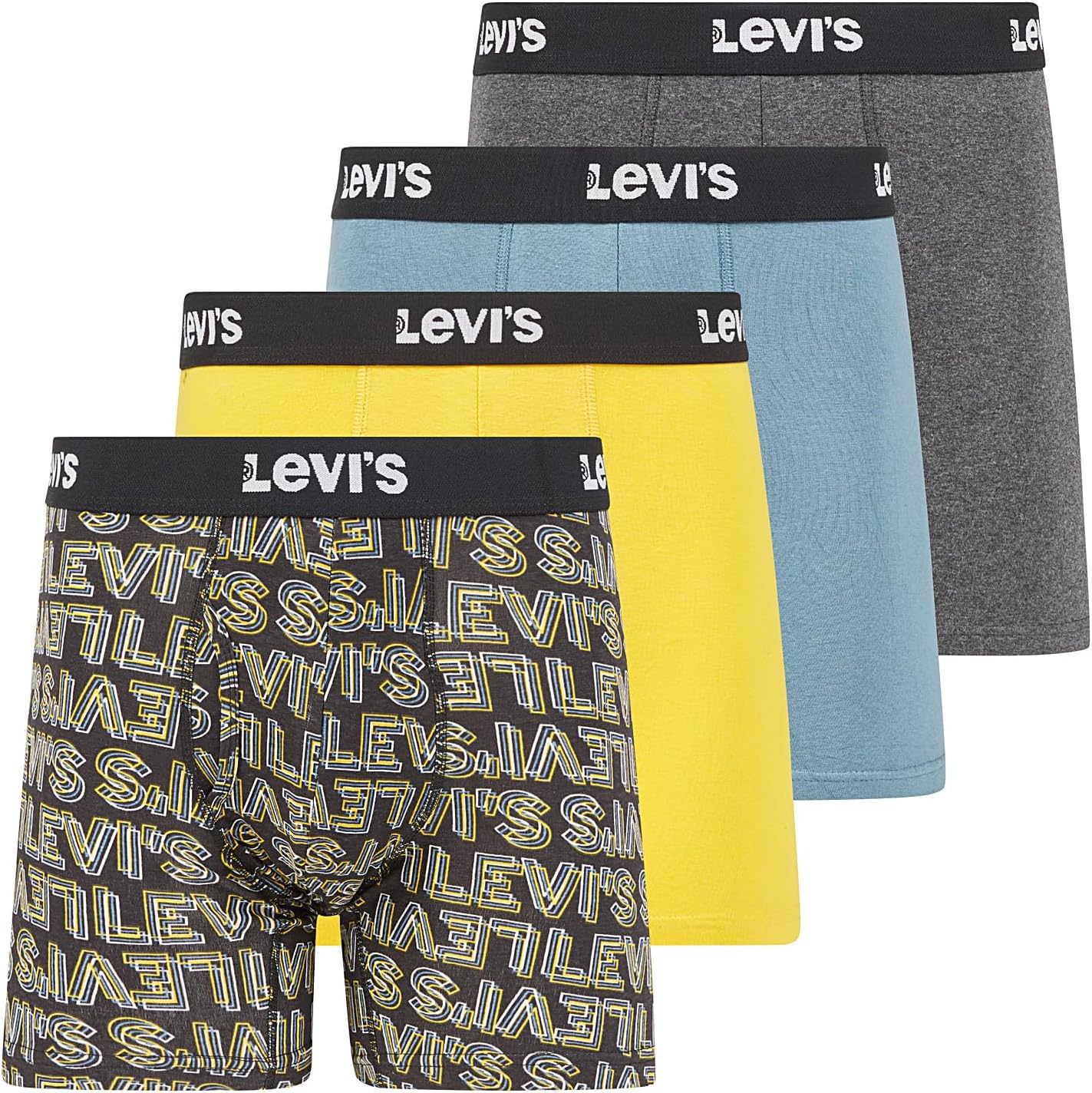 Levi's Mens Boxer Briefs Breathable Stretch Underwear 4 Pack Logoop3,alhabra, Caviar,b25 Heather Grey 2X