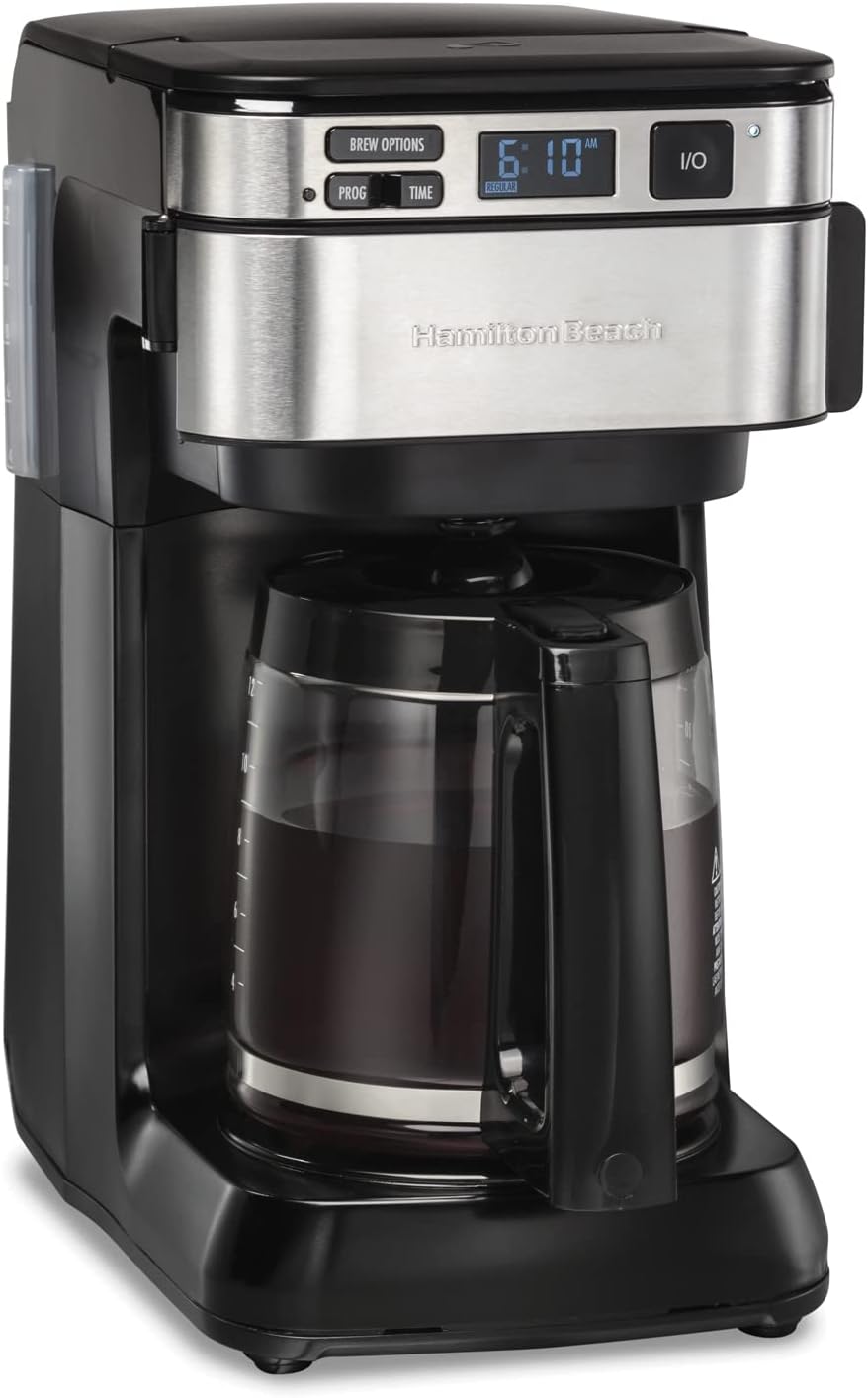 Ends Tonight! Hamilton Beach Programmable Coffee Maker, 12 Cups, Front Access Easy Fill, Pause - Save Big on Your Purchase!