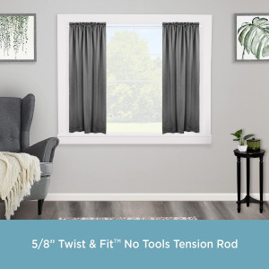 Kenney Rogers Twist & Fit No Tools Tension Curtain...