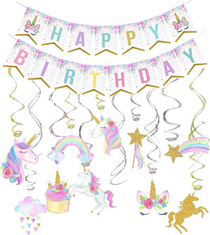 Unicorn Birthday Decorations, sUnicorn Party Decor...