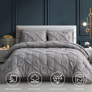 Maple&Stone Queen Comforter Set 7 Pieces Pinch Ple...