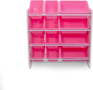 Humble Crew, White/Pink 12 Bin Toy Storage Organiz...