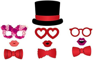 Valentine’s Day Photo Booth Props Decor, 35 PCS Ro...