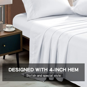 Twin Flat Sheets Only 2 Pack - Hotel Quality Flat...