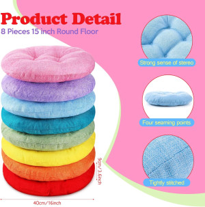 Fumete 16 Inch Round Floor Cushions for Kids and T...