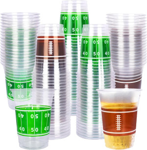 Gatherfun 100 Pcs 16oz Football Plastic Cups - Per...
