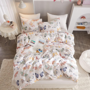 Ivellow Twin Duvet Cover Kids 100% Cotton Butterfl...
