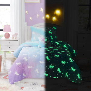 KALEIDOSPACE Kids Twin Comforter Sets for Girls, G...