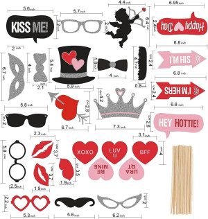 Valentine's Day Photo Booth Props Mustache on Stic...