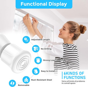 AIZESI 2PCS White Tension Rod 16 to 28 Inch, Adjus...