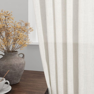 Nanspring Linen Cafe Curtains 30 Inch Length Light...