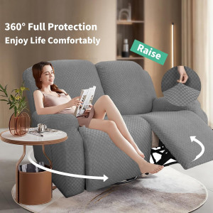 YEMYHOM 6 Pieces Stretch Loveseat Recliner Slipcov...