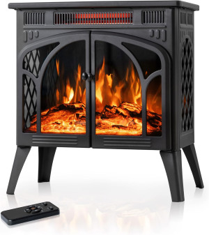 24Inch Electric Fireplace Stove , Free-Standing In...