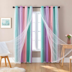 XiDi Curtains for Girls Bedroom Kids Room Unicorn...