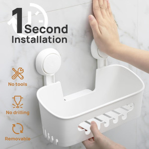 LEVERLOC Shower Caddy Suction Cup, Shower Organize...