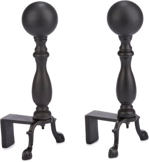 UniFlame, A-1234, Black Ball Fireplace Andirons