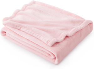 Bedsure Fleece Throw Blanket Pink - 300GSM Valenti...