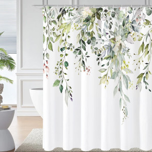 Gibelle Sage Green Eucalyptus Shower Curtain, Wate...