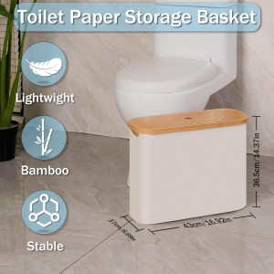 Toilet Paper Basket, Toilet Paper Storage with Lid...