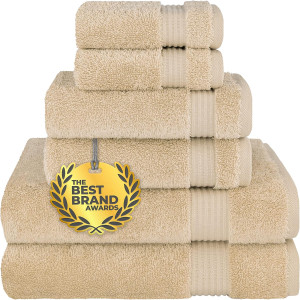 Cotton Paradise 6 Piece Towel Set, 100% Cotton Sof...