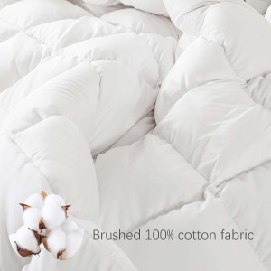 WhatsBedding Feather Fiber Comforter King Size Duv...