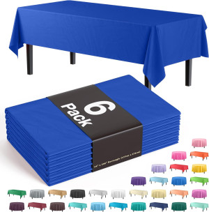 Exquisite 6-Pack Premium Plastic Tablecloth 54in....
