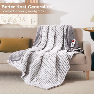 CAROMIO Heated Throw Blanket - Fast Heating Electr...