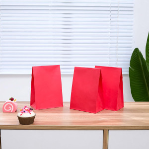 SUNCOLOR 30 Pack Red Paper Bags Party Favor Bags G...
