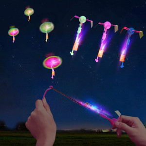 25 Sets LED Flying Set, 25 Slingshot+25 Glow Helic...