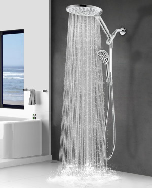 Dual Handheld Shower Head Combo, 2-in-1 Rain Showe...