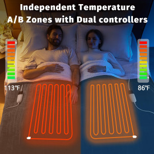 Heated Electric Blanket Queen Size - 84" x 90" Hea...