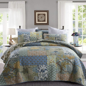 Yvooxny California King Quilt Set - Bohemian Farmh...