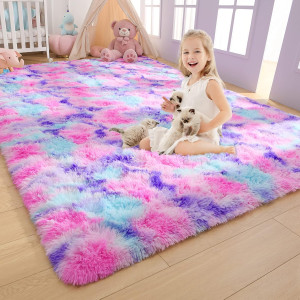 AROGAN Soft Rainbow Area Rugs for Girls Room 3x5 F...