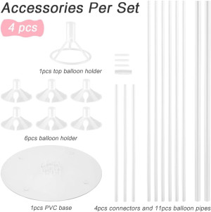 4 Sets Balloon Stand Kit Balloon Sticks With Base...