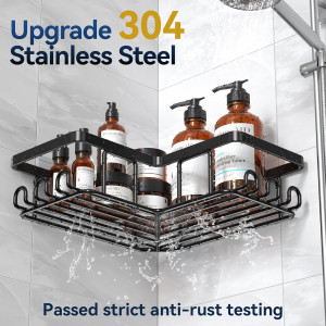 YASONIC Corner Adhesive Shower Caddy, with Soap Ho...