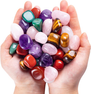 3lb Natural Bulk Assorted Tumbled Polished Stones...