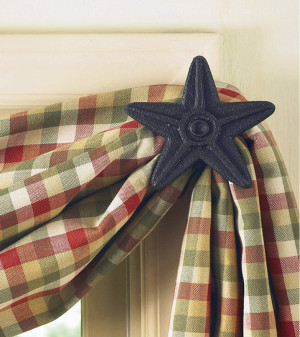 Park Designs Cast Star Curtains Hook Pair - Black