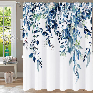 Shower Curtain Blue Eucalyptus Shower Curtains for...