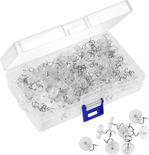 KUUQA 200 Pieces Twist Pins Clear Heads Bed Skirt...