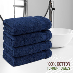Hand Towels for Bathroom Set of 4, 100% Cotton Tur...