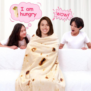 mermaker Burritos Tortilla Throw Blanket 2.0 Doubl...